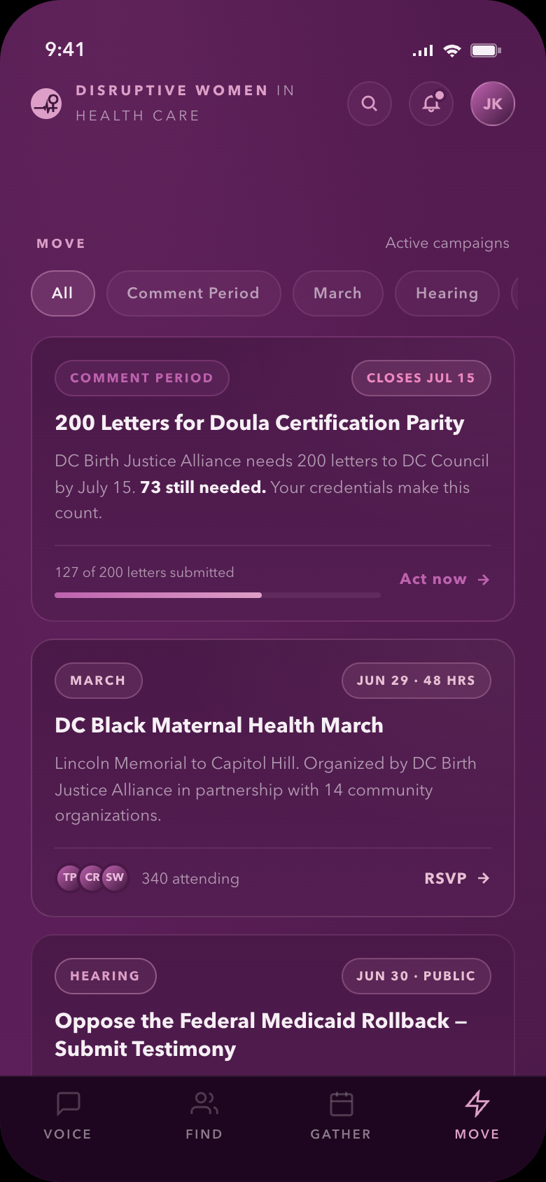 Move — legislation feed